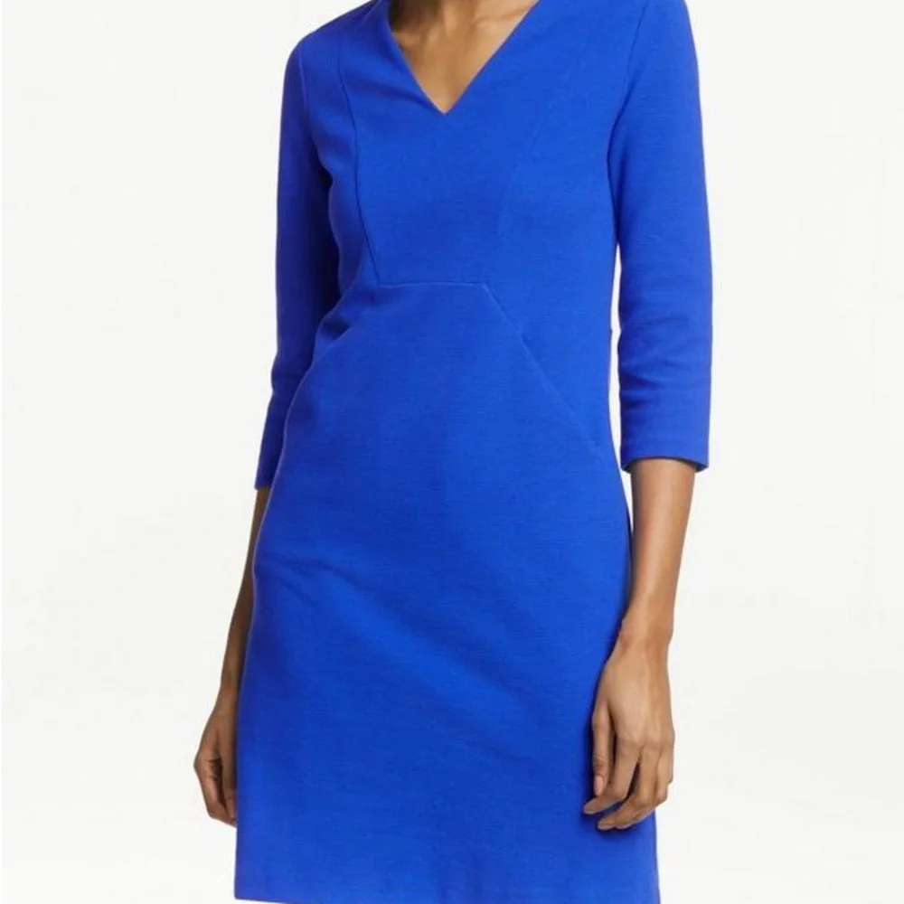 Boden Bronte Ottoman Dress Cobalt Blue 10P Stretch Knit with Pockets - Picture 8 of 14